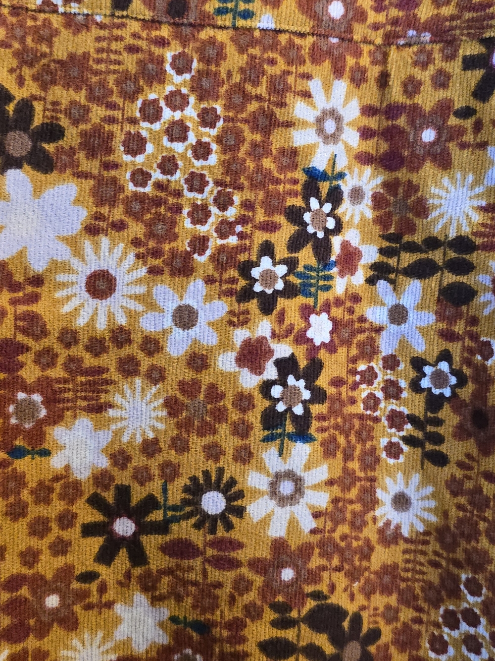 Cider Rust Floral Corduroy Overalls Mini Dress - Picture 3 of 6